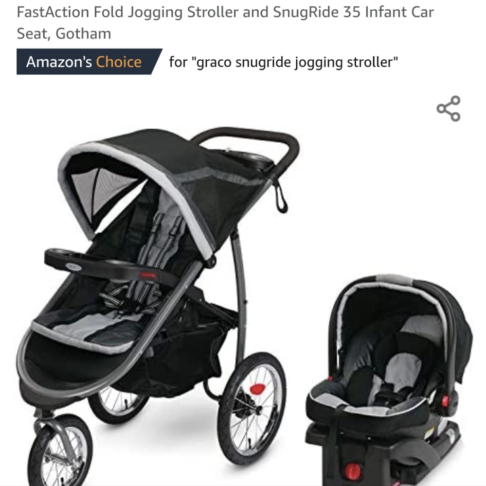 Graco travel system jogging stroller with snugride35 carseat